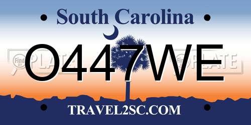 O447WE South Carolina License Plate