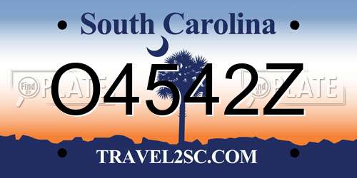 O4542Z South Carolina License Plate