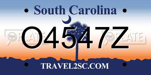 O4547Z South Carolina License Plate