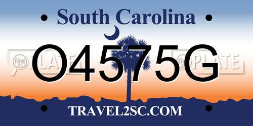 O4575G South Carolina License Plate