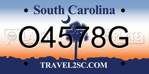 O4578G South Carolina License Plate