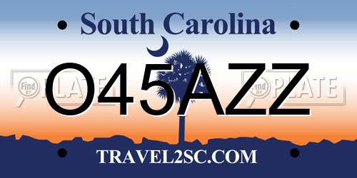 O45AZZ South Carolina License Plate