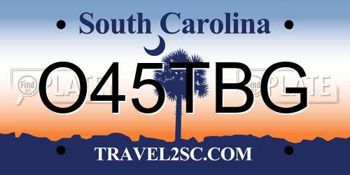 O45TBG South Carolina License Plate