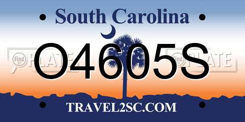 O4605S South Carolina License Plate