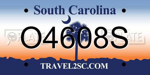 O4608S South Carolina License Plate