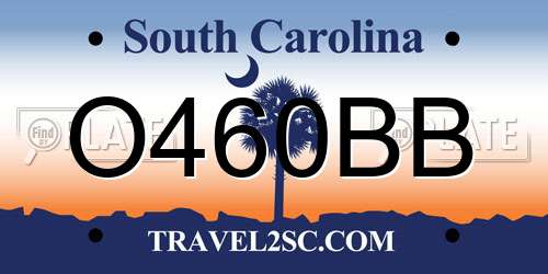 O460BB South Carolina License Plate
