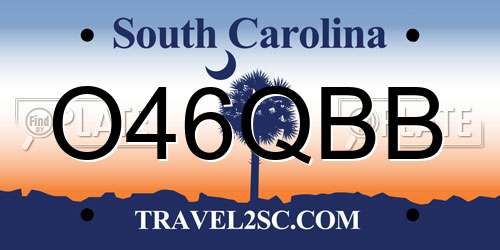 O46QBB South Carolina License Plate