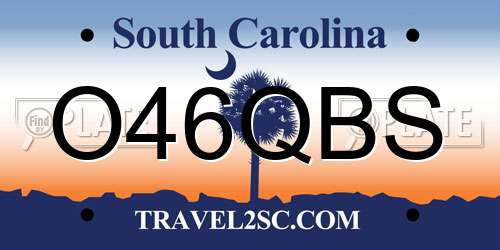 O46QBS South Carolina License Plate