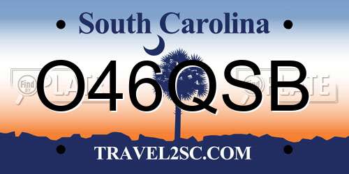 O46QSB South Carolina License Plate
