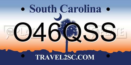 O46QSS South Carolina License Plate