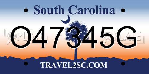 O47345G South Carolina License Plate
