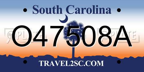 O47508A South Carolina License Plate