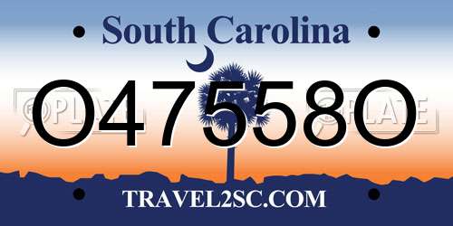 O47558O South Carolina License Plate