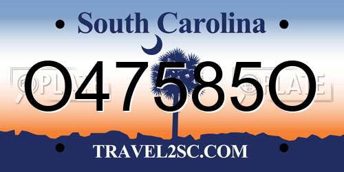 O47585O South Carolina License Plate