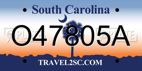 O47805A South Carolina License Plate