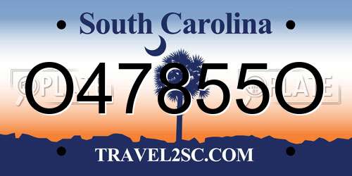 O47855O South Carolina License Plate