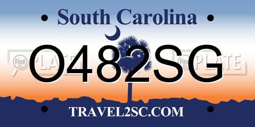O482SG South Carolina License Plate