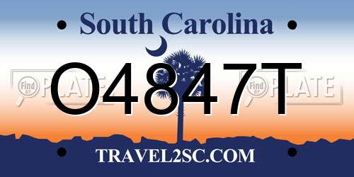 O4847T South Carolina License Plate