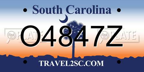 O4847Z South Carolina License Plate