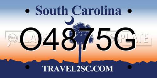 O4875G South Carolina License Plate