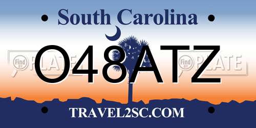 O48ATZ South Carolina License Plate