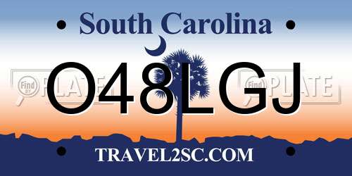 O48LGJ South Carolina License Plate
