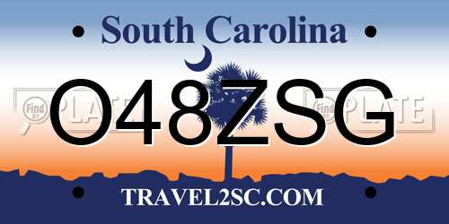 O48ZSG South Carolina License Plate