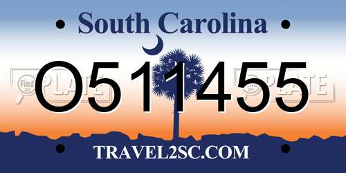 O511455 South Carolina License Plate