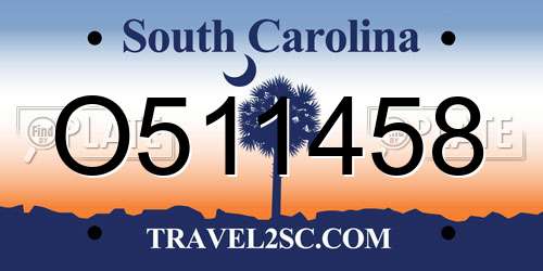 O511458 South Carolina License Plate