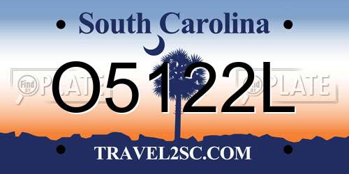 O5122L South Carolina License Plate