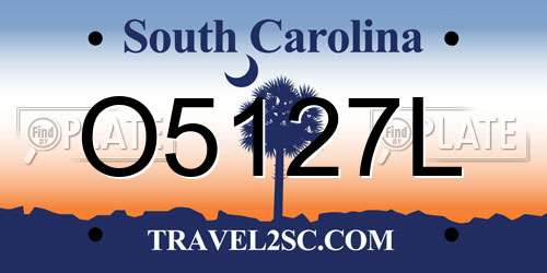 O5127L South Carolina License Plate