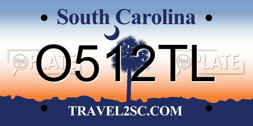 O512TL South Carolina License Plate