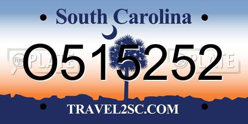 O515252 South Carolina License Plate