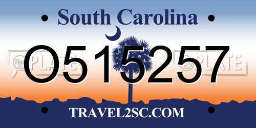 O515257 South Carolina License Plate