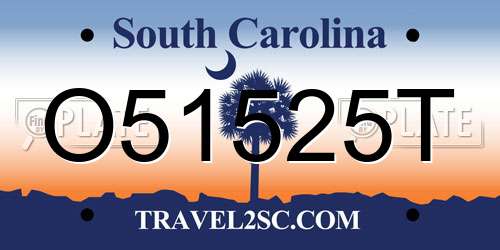 O51525T South Carolina License Plate