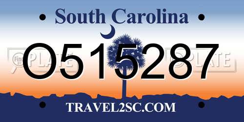 O515287 South Carolina License Plate