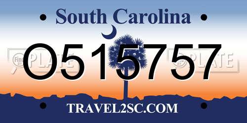 O515757 South Carolina License Plate