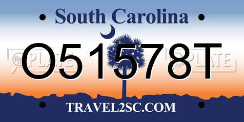 O51578T South Carolina License Plate