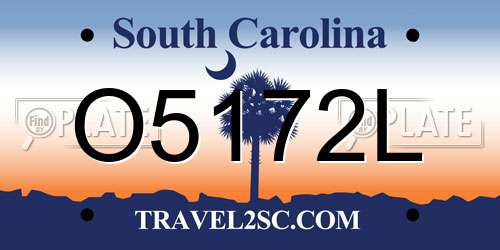 O5172L South Carolina License Plate