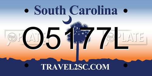 O5177L South Carolina License Plate