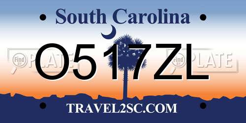 O517ZL South Carolina License Plate