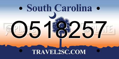 O518257 South Carolina License Plate
