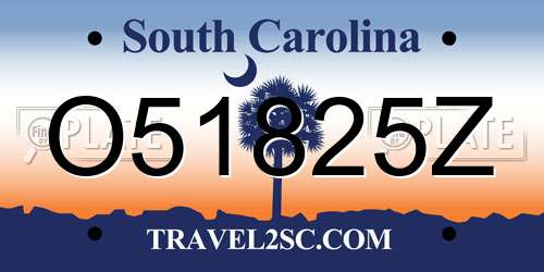O51825Z South Carolina License Plate