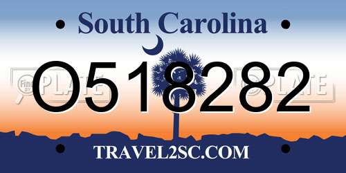 O518282 South Carolina License Plate