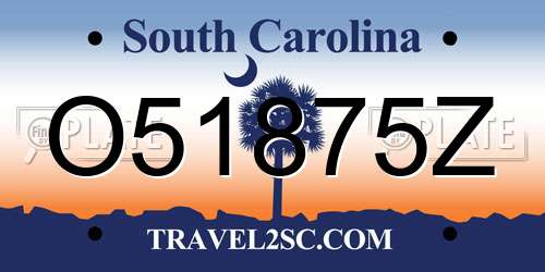O51875Z South Carolina License Plate