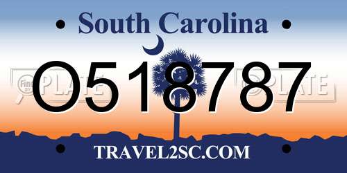 O518787 South Carolina License Plate