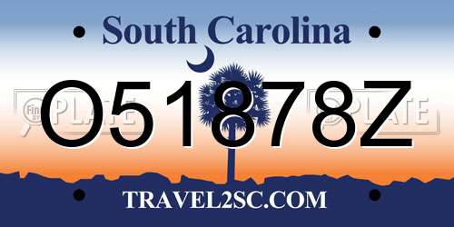 O51878Z South Carolina License Plate