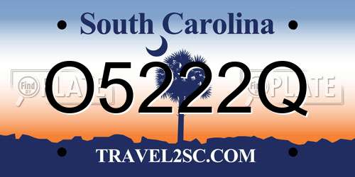 O5222Q South Carolina License Plate