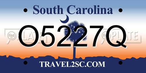 O5227Q South Carolina License Plate