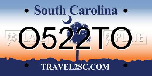 O522TO South Carolina License Plate